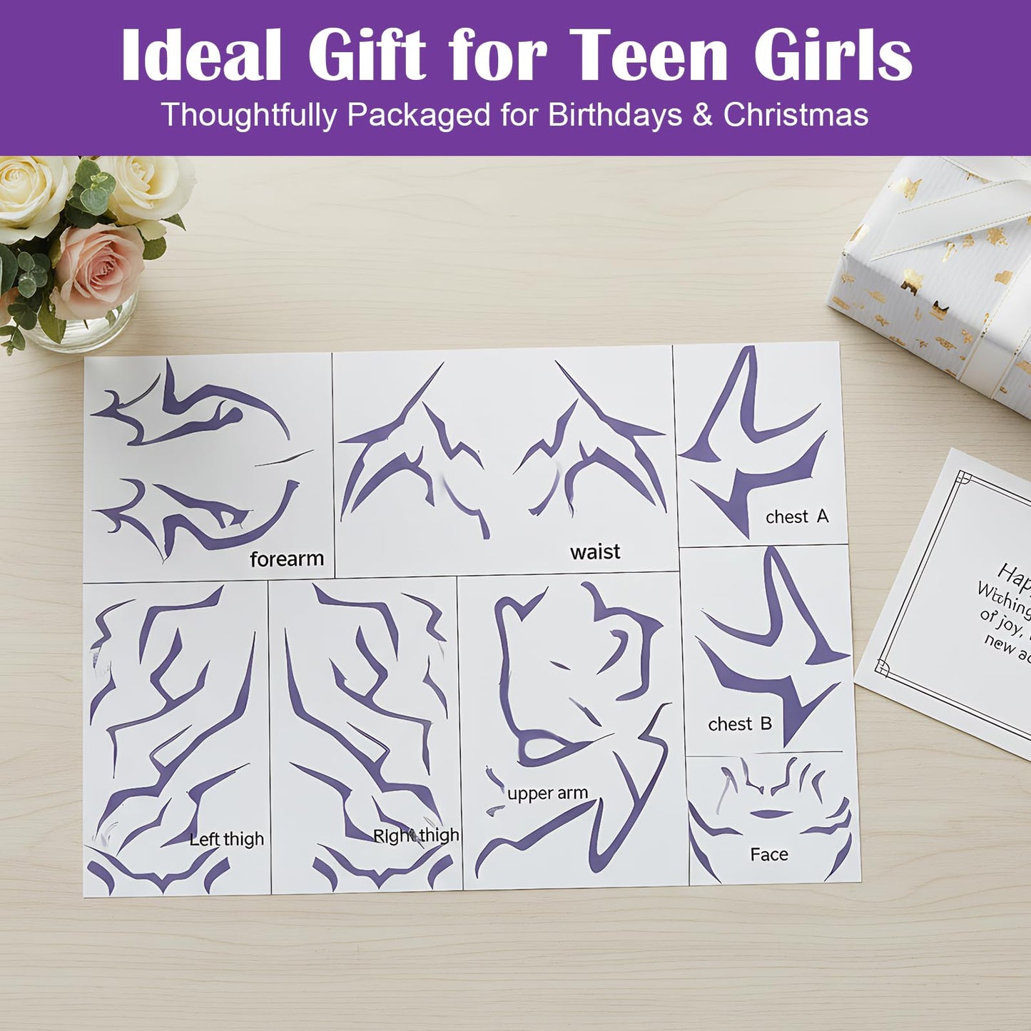 Demon Purple Temporary Tattoos - Temporary Tattoos for Kids - Fake