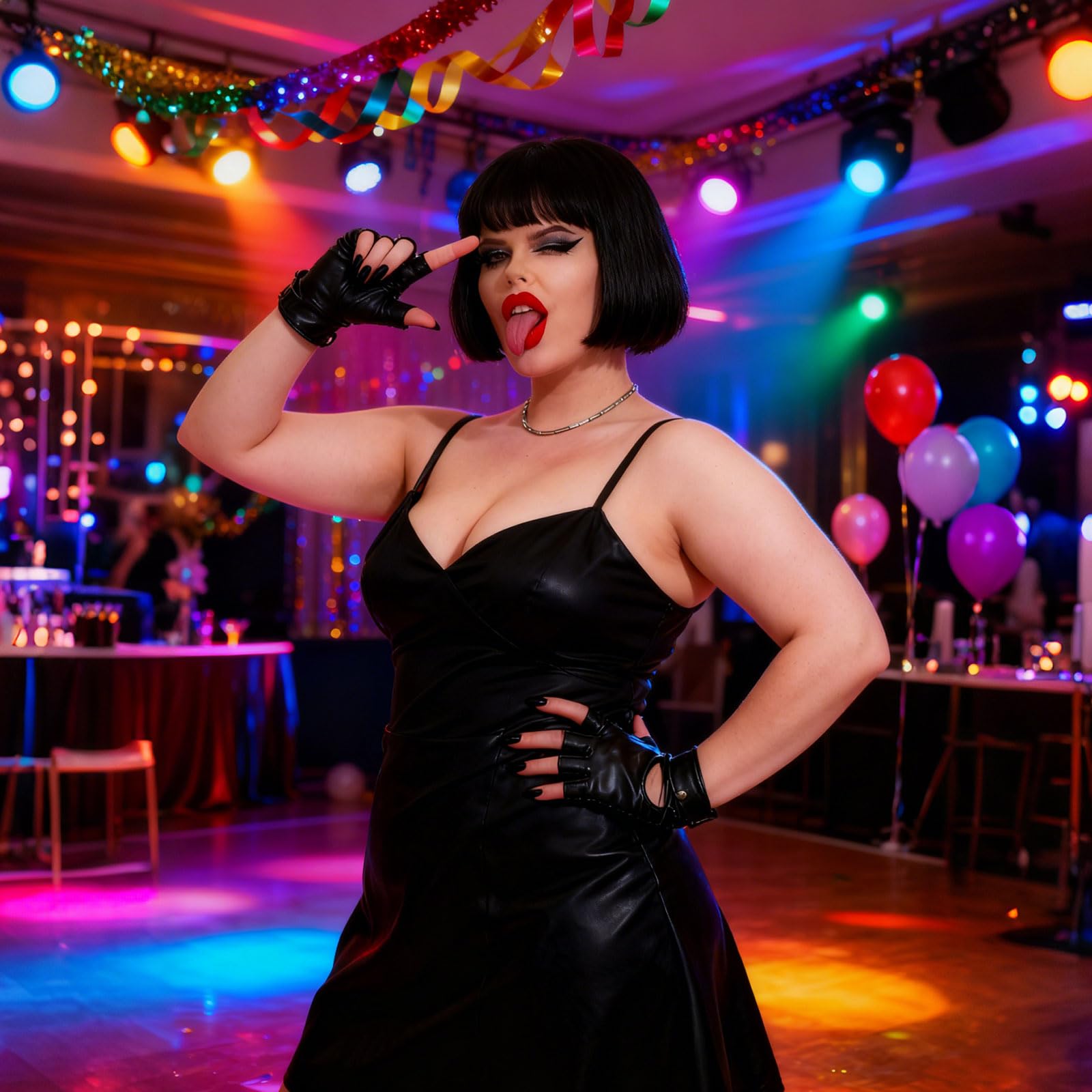 Welsh TV Character Costume - Black Short Bob with Fringe - Welsh (image 6)