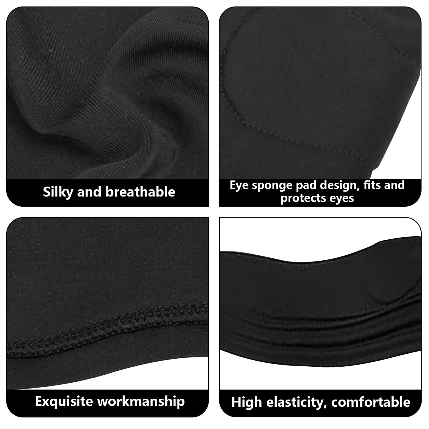 Vxcvzv 3Pcs Adult Costume Mask Black Full Face Hood Open Mouth Eye Design Breathable Elastic Headgear for Couples Role Playing Party Games (3, Black -style 2)