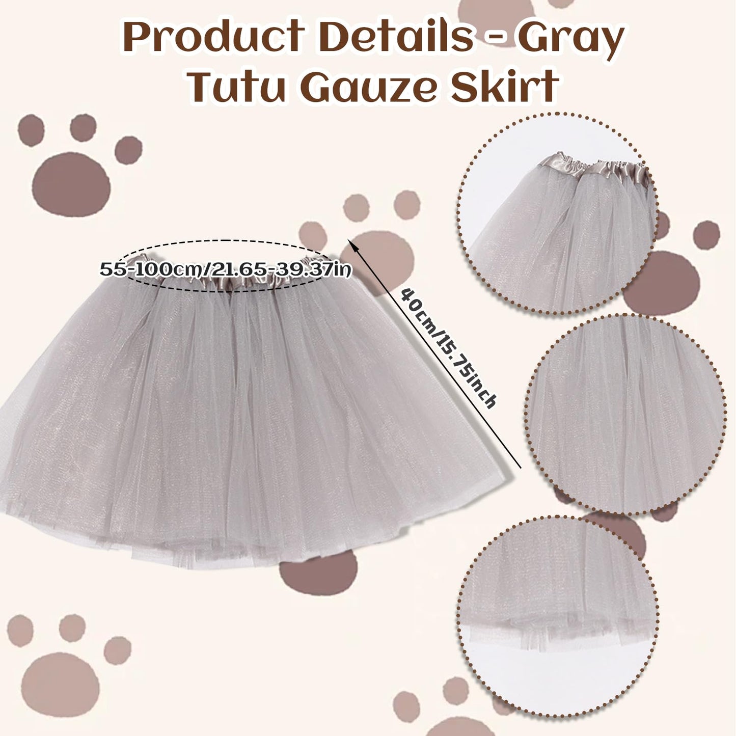 Tabby Cat Costume Accessories for Girls - Grey Cat Costume (image 5)