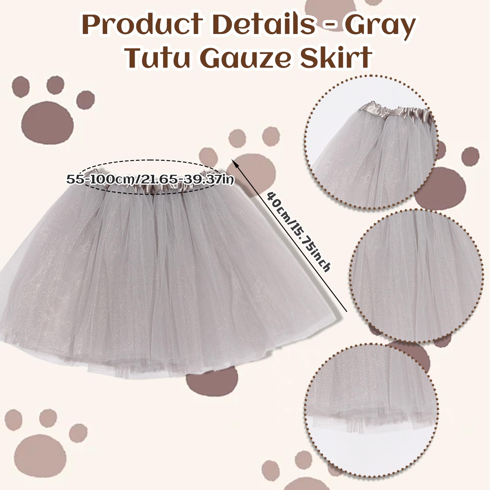 Tabby Cat Costume Accessories for Girls - Grey Cat Costume (image 5)