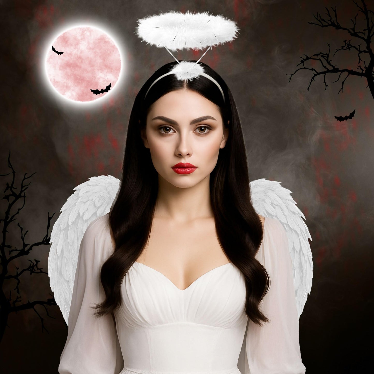 White Angel Wings and Halo Womens Halloween Costumes - Adult Angel