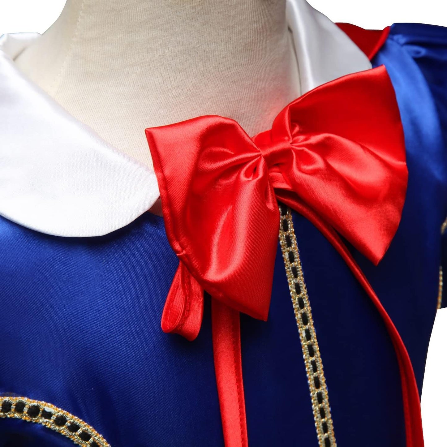 Beejirm Girl Snow White Costume with Princess Crown Wand Accessory, Princess Dress Up Carnival Birthday Party Fancy Dress