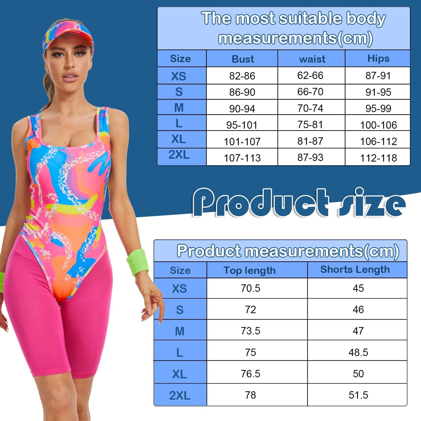 AJGEGJE 80s Workout Costume for women, 80s 90s Workout Outfits Set, Halloween Cosplay Couples Outfits (XS)