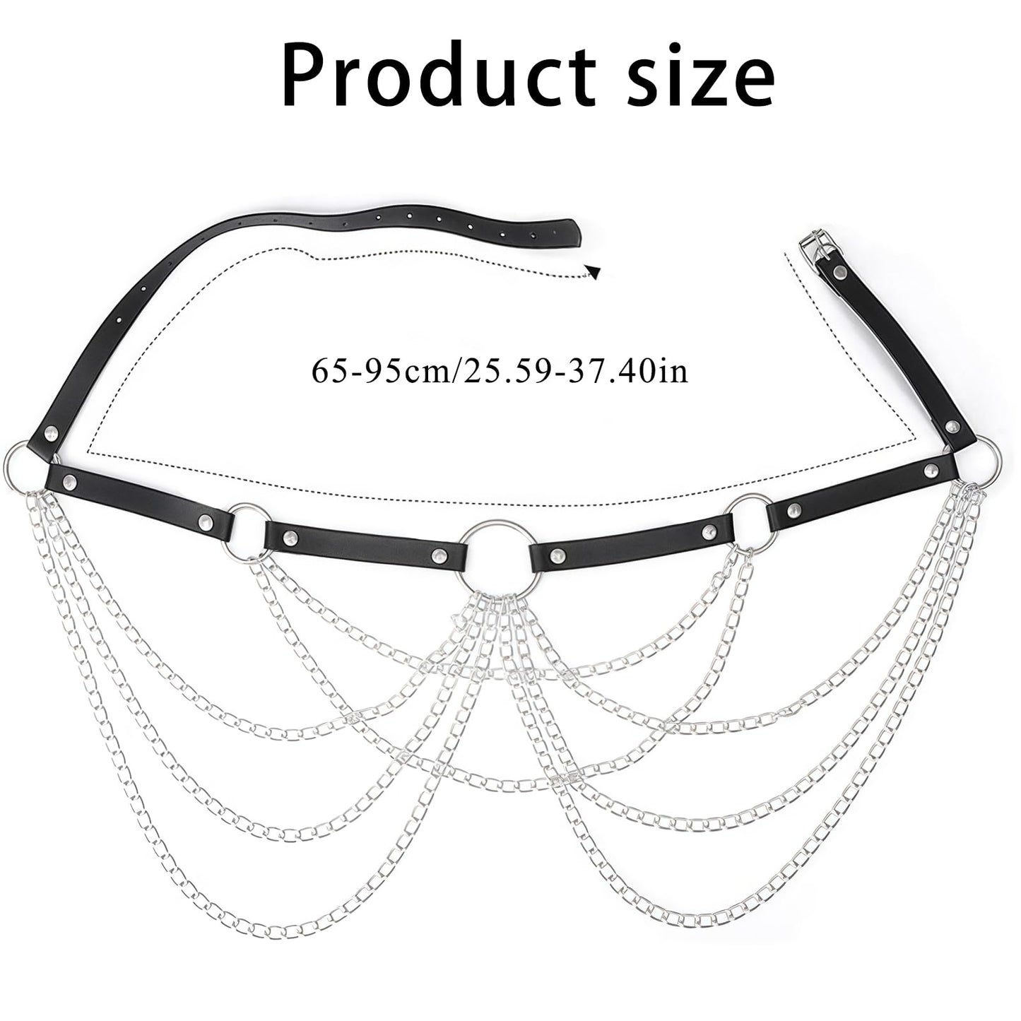 Punk Leather Waist Black Gothic Waist Belt Waistband Gothic Rave