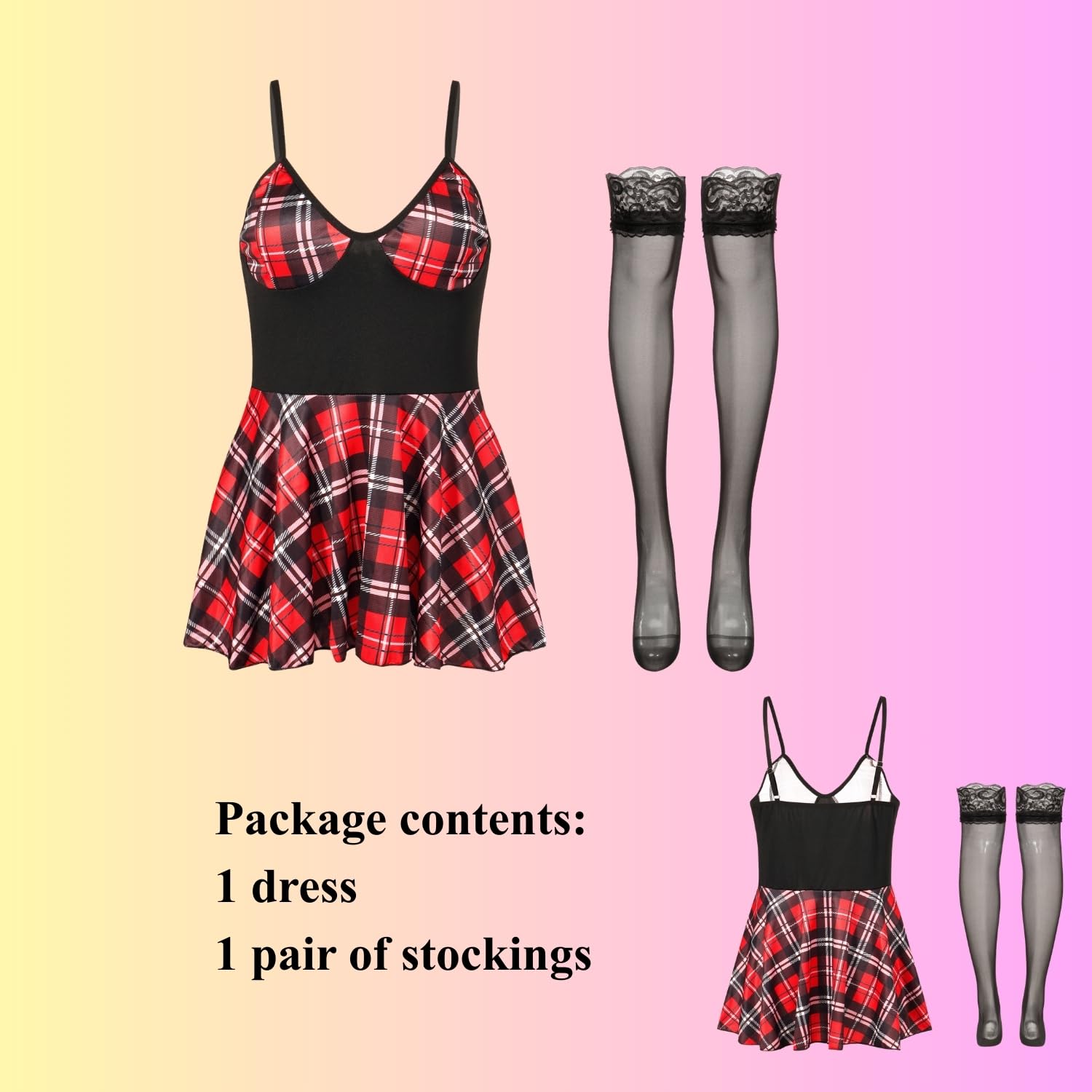 Sexy Lingerie Sets for Women Schoolgirl Babydoll Outfit (image 5)