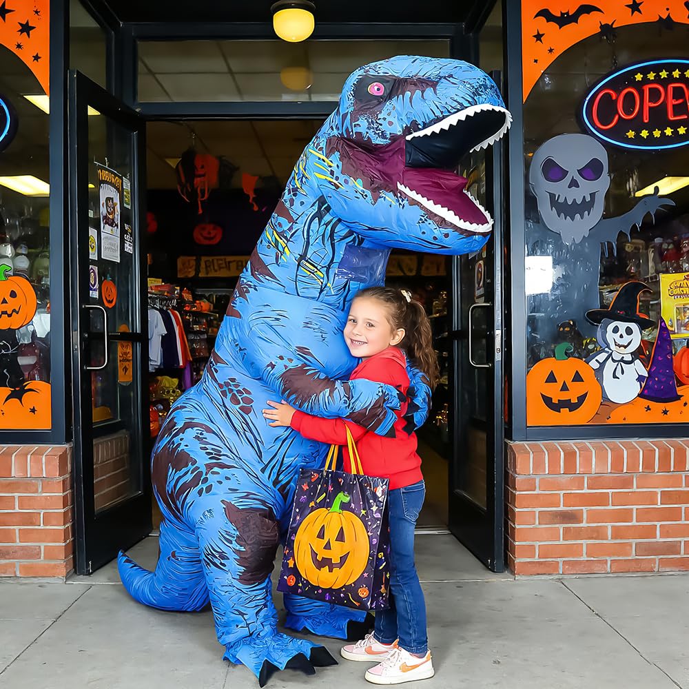 Rafalacy Inflatable Dinosaur Costume for Adult Blow up T-rex Costume Funny Dino Halloween Party Fancy Dress Outfit