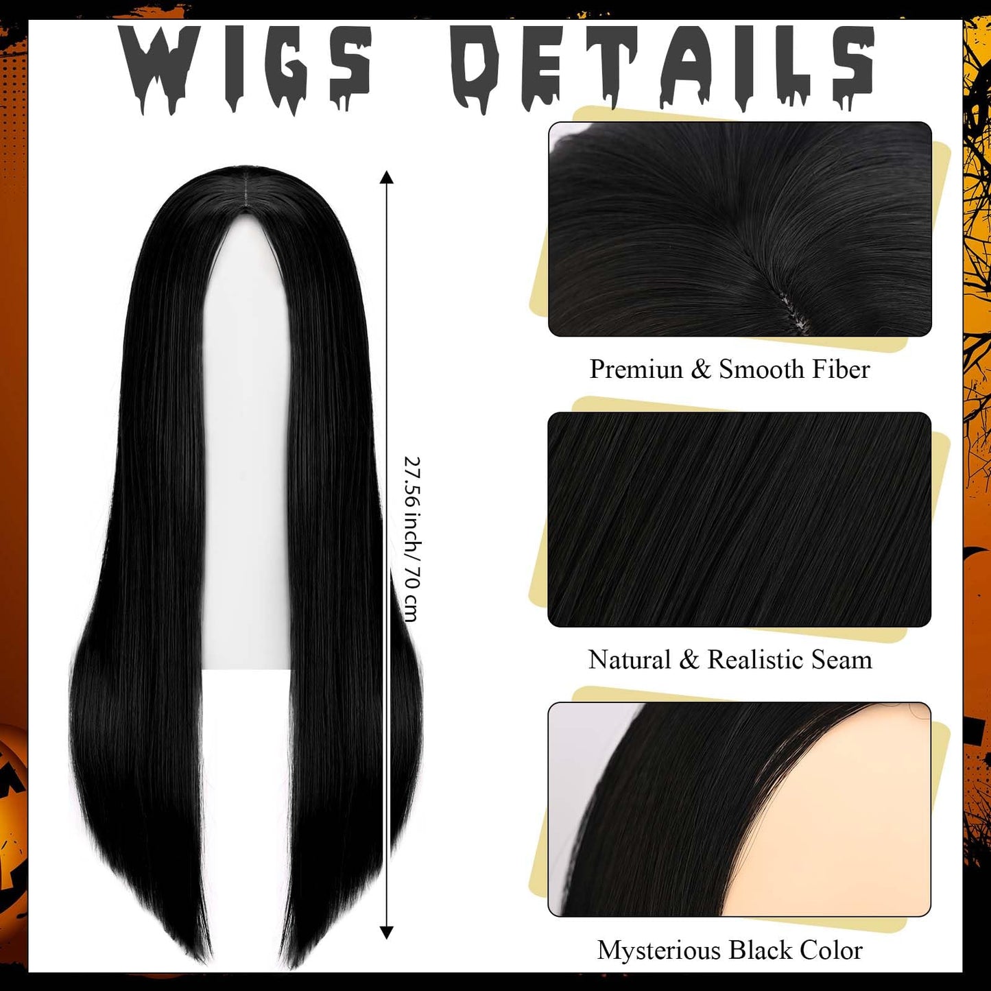 3 Pcs Halloween Costumes for Women Include Straight Wig Red Rose