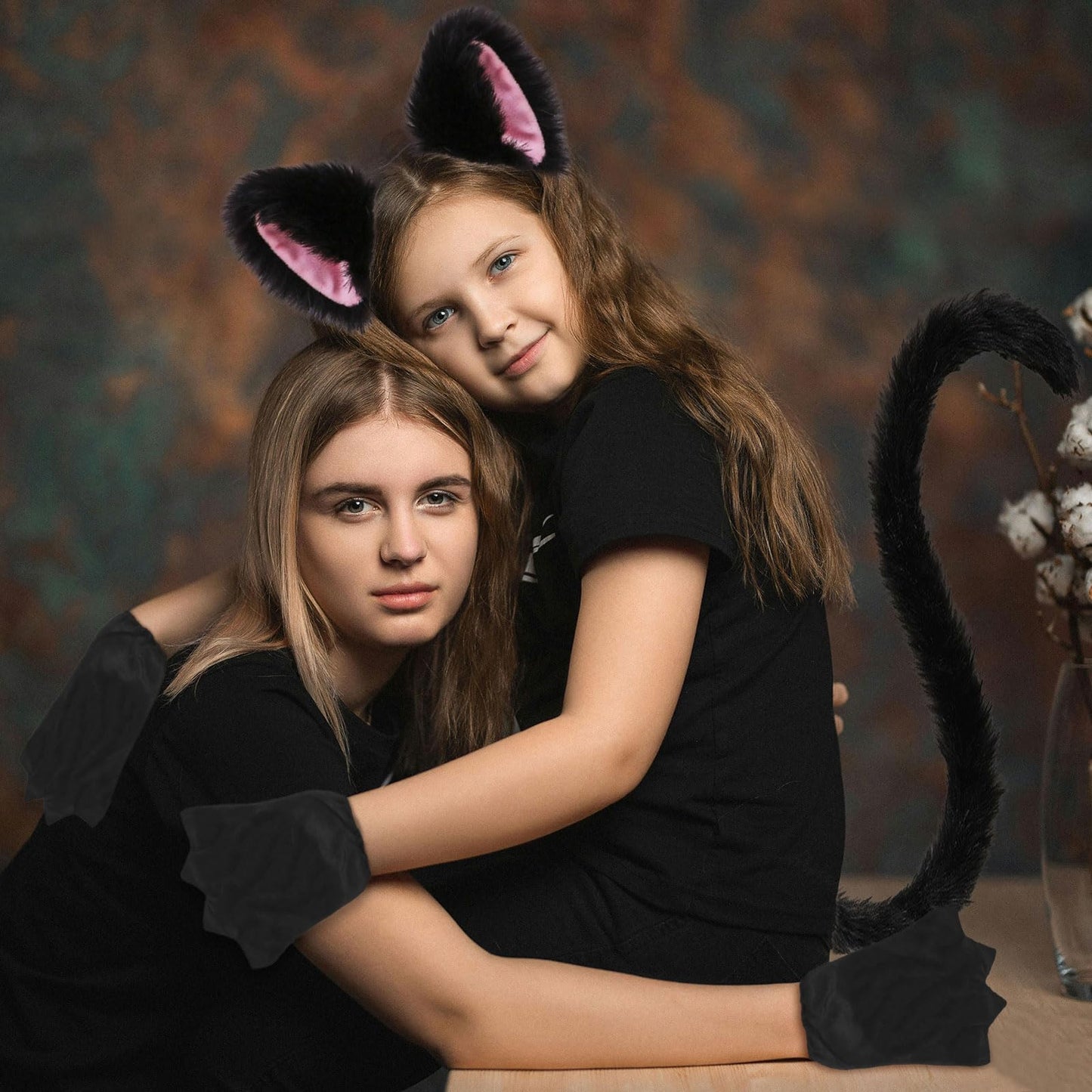 Cat Costume Fox Furry Animal Cat Ears Headband Faux Fur Fluffy Long (image 6)