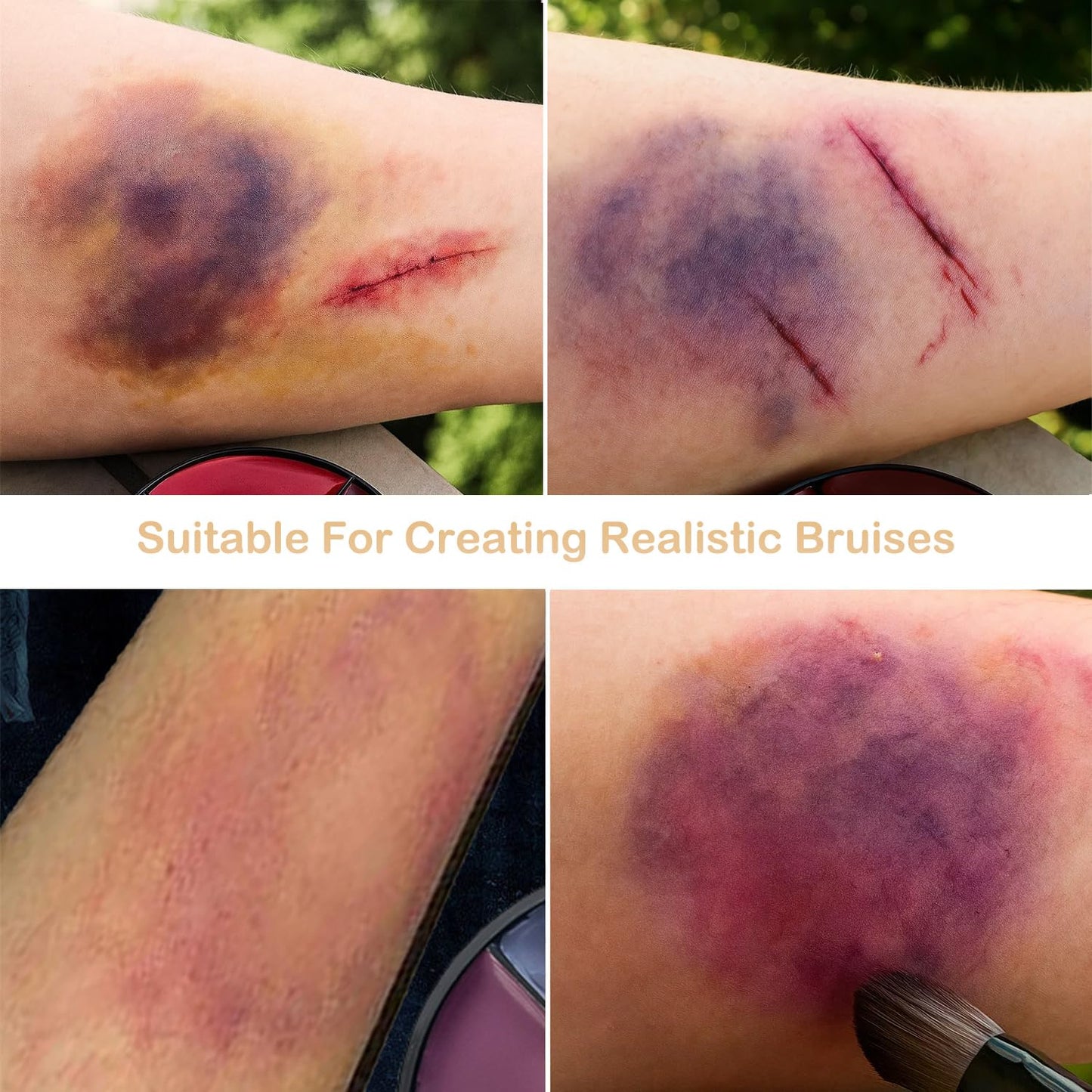 6 Color Bruise Wheel SFX Makeup Kit - Oil-Based Zombie Makeup Palette for Halloween & Special Effects Face and Body Paint Professional Theatrical FX for Cosplay Use