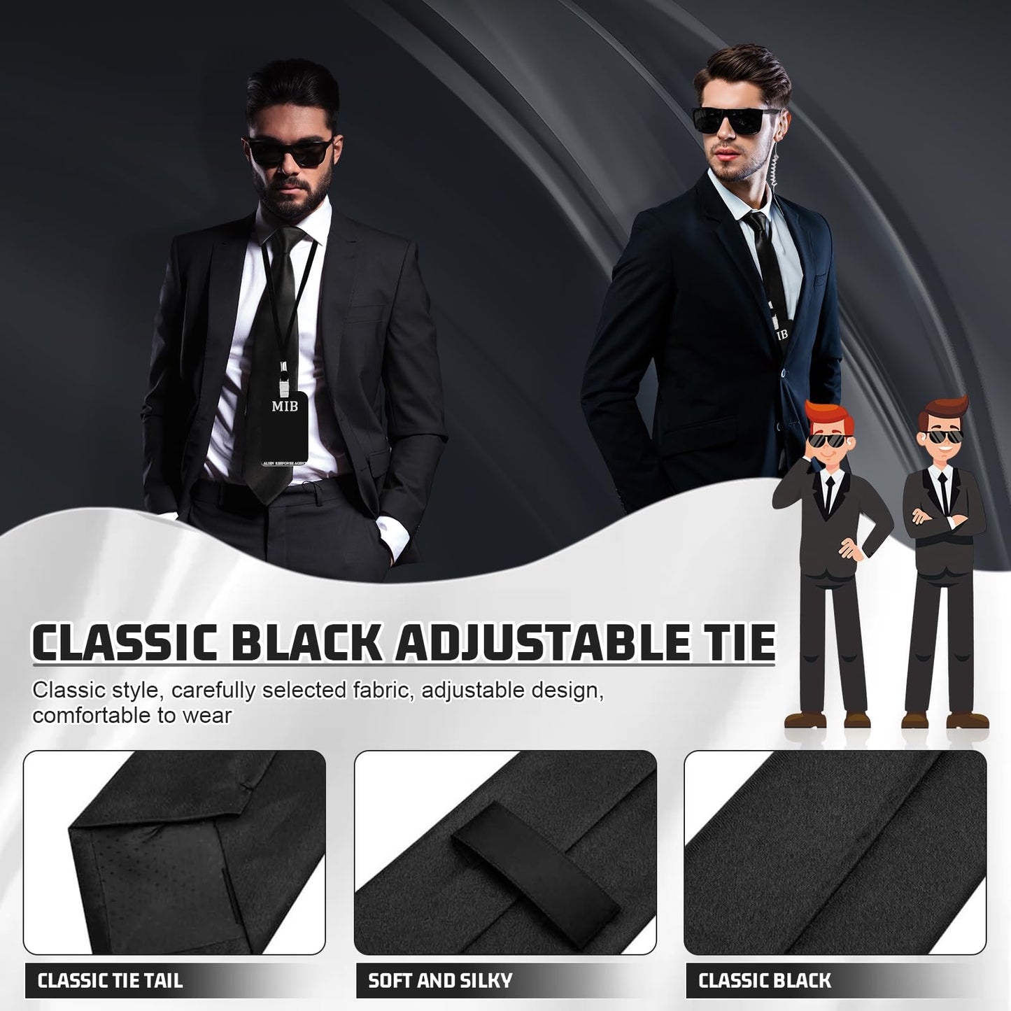 Agent Costume Accessories Set - Secret Agent Dress Up Kit with Id (image 5)