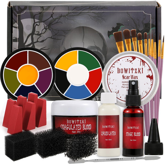 Halloween SFX Makeup Kit Special Effect Makeup - Liquid Latex+Scab