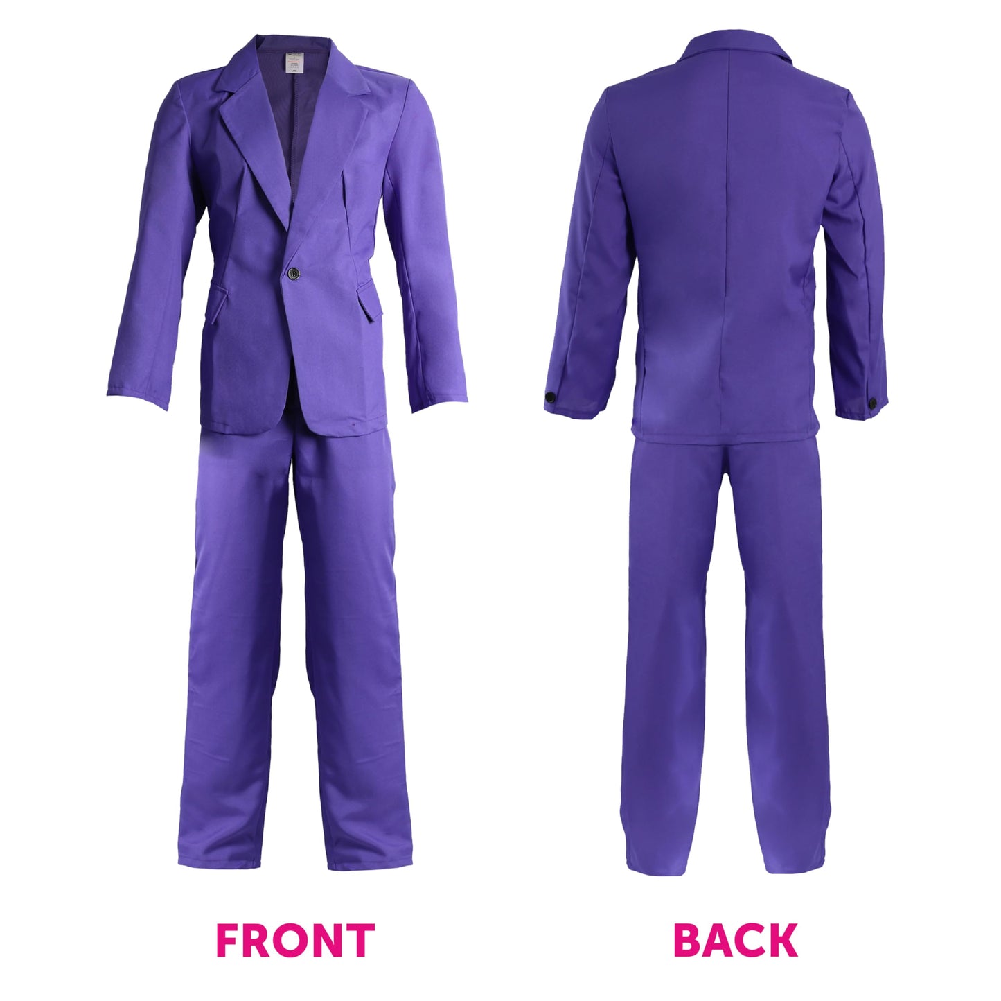 Mens Laughing Man Costume - Large - Purple Suit Movie Halloween Clown Suit Fancy Dress Costume