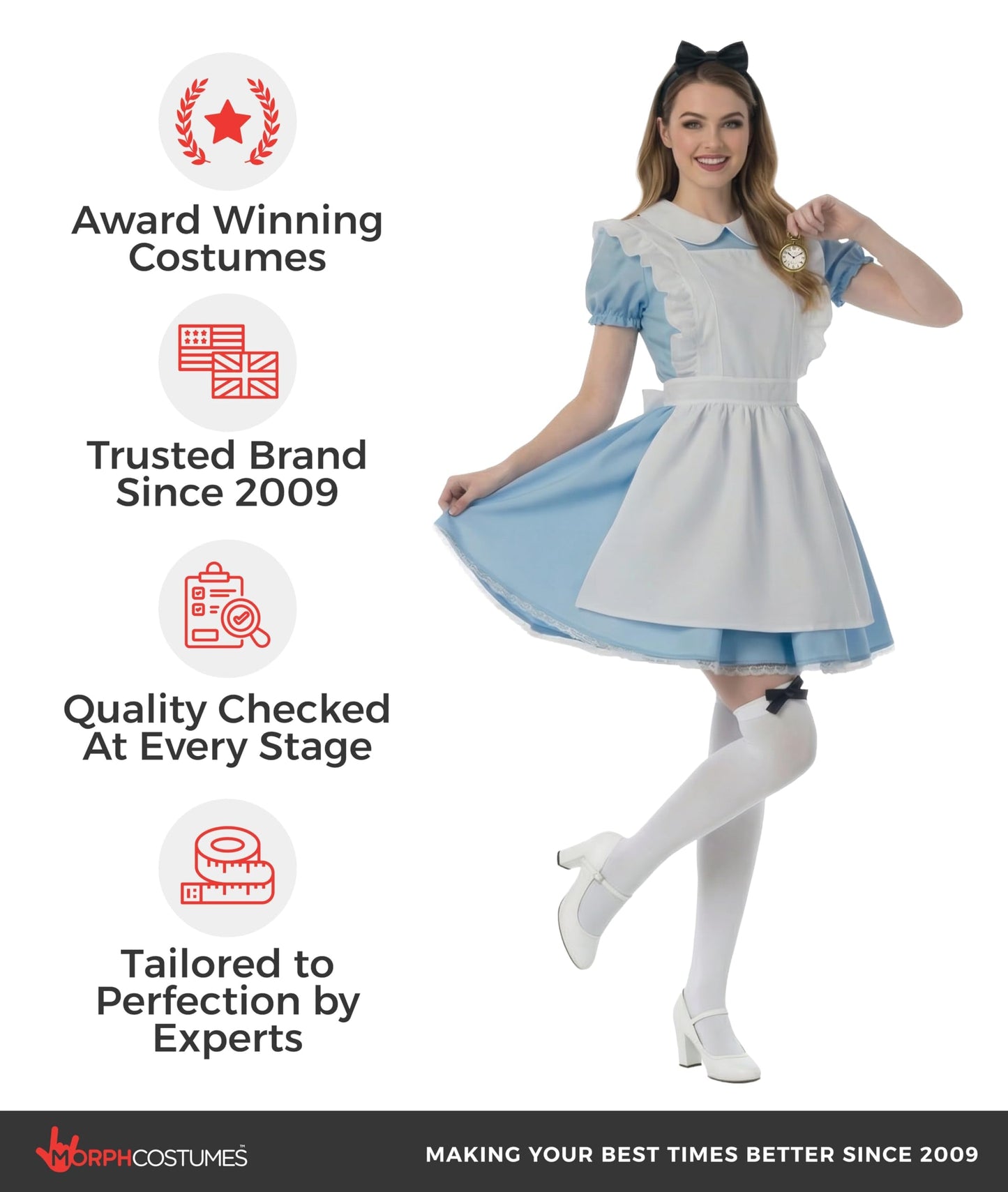 Fun Shack Alice Costume Adult Women Dress Inspired By Book Character For World Book Day Fancy Dress, Large