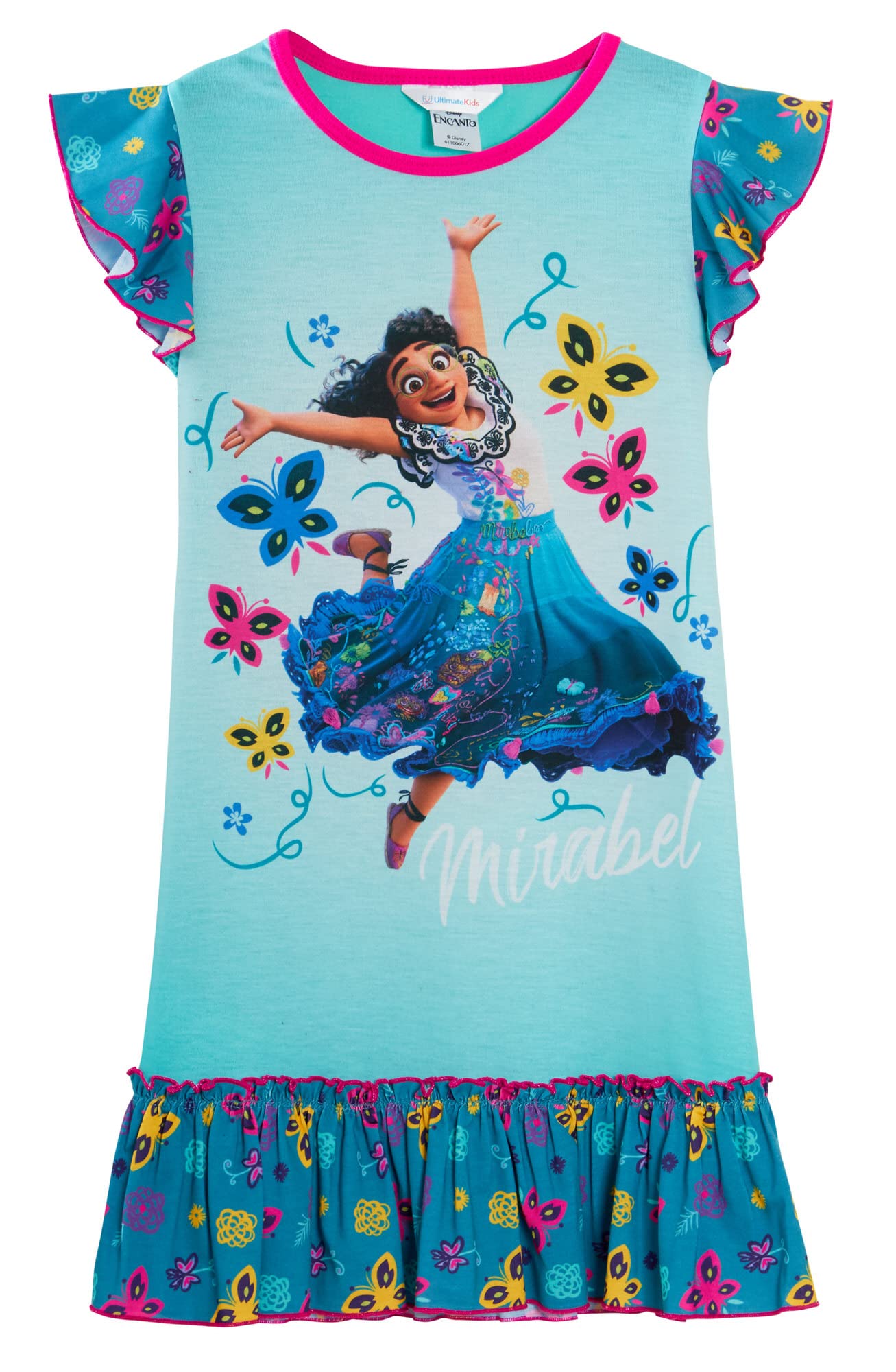 Disney Girls Encanto Nightdress Floral Pattern 7-8 Years Blue