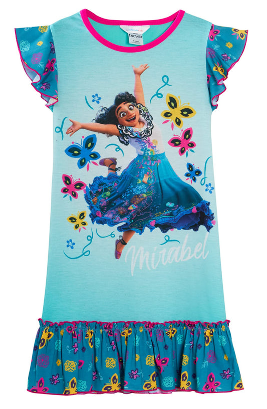 Disney Girls Encanto Nightdress Floral Pattern 7-8 Years Blue