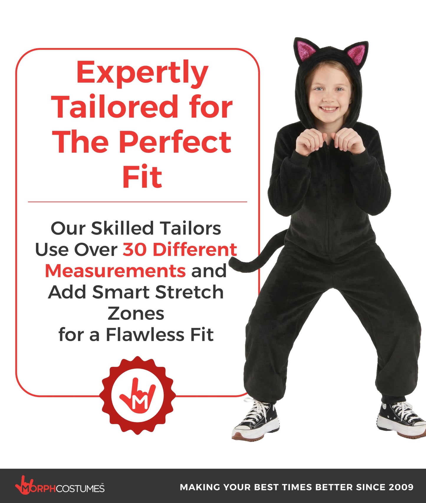 Morph Plush Black Cat Costumes For Kids Cat Costume, Girls Halloween Costumes For Kids, Halloween Costume For Girls XL