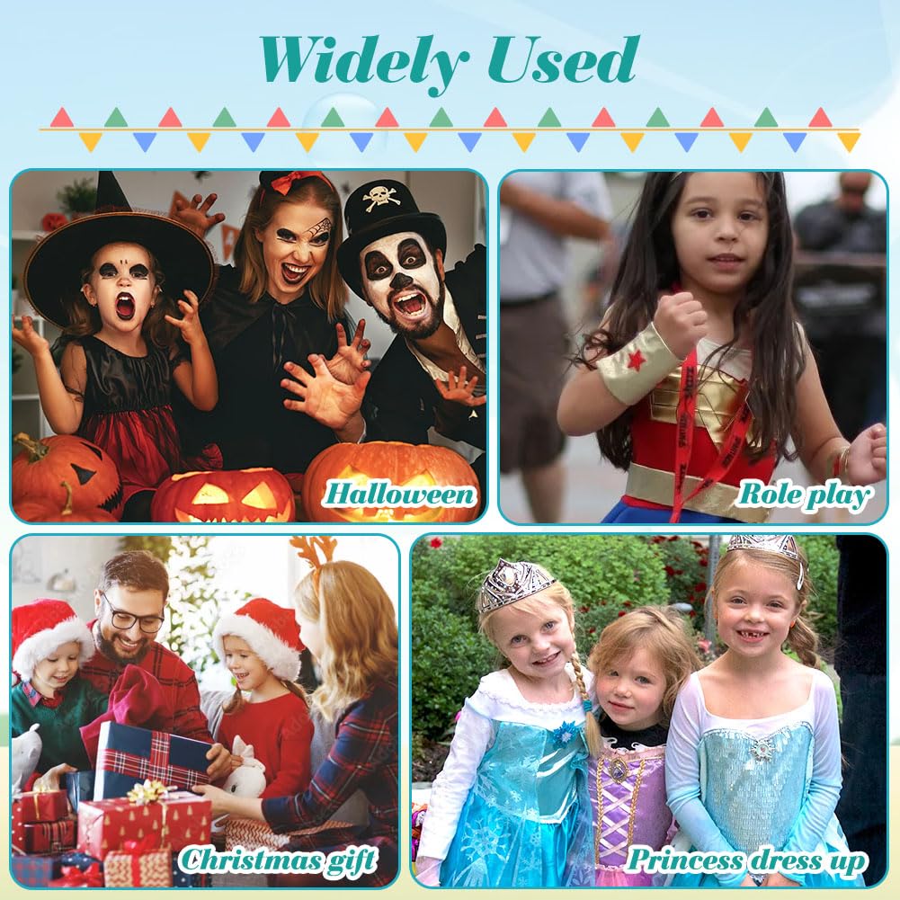 BSBUY Jasmine Princess Costume for Girls Two-Piece Sequined Dress Up, Aladdin Themed Outfit for Birthday Halloween Party Carnival Cosplay