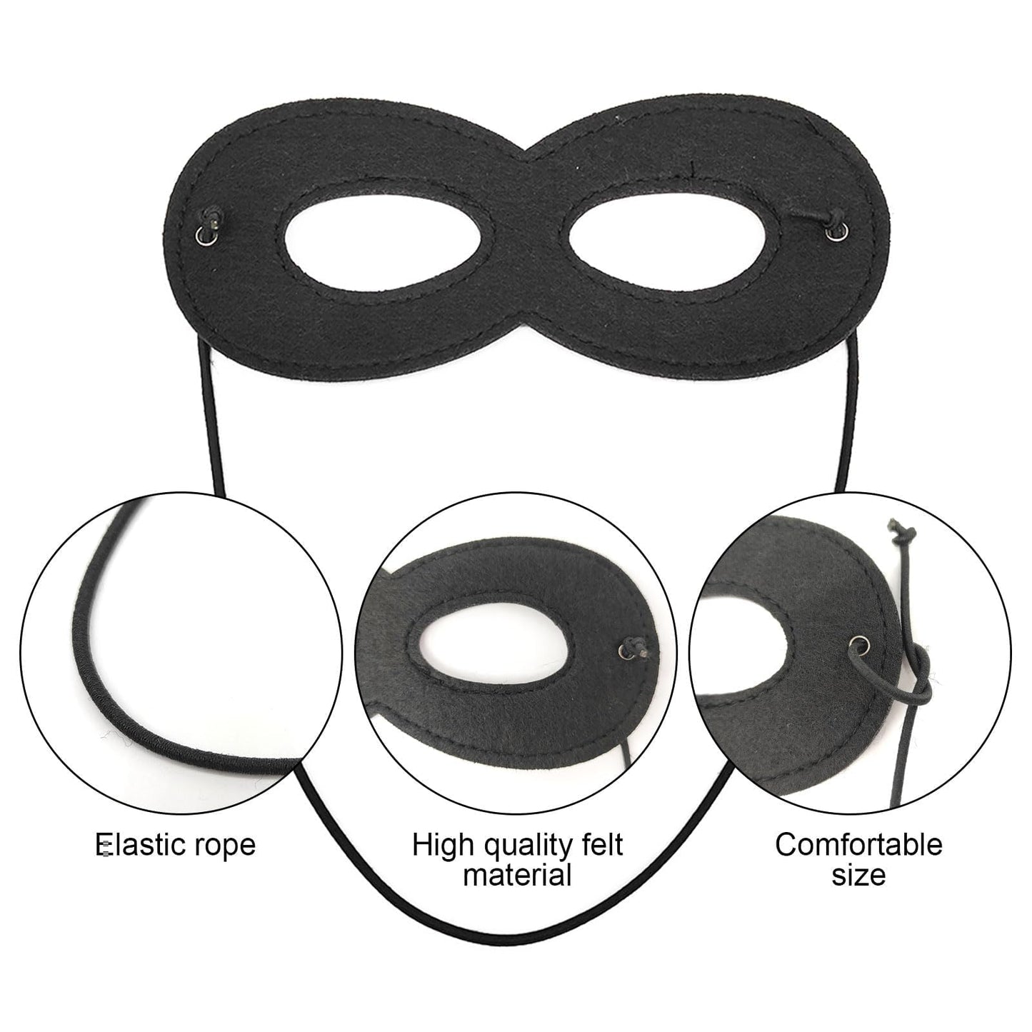 EUPSIIU 6 Pieces Masquerade Eye Mask, Masquerade Mask, Felt Eyemask, Costume Props for Mardi Gras Party Masks, Halloween Carnival Accessories, Fancy Dress Masquerade Accessories