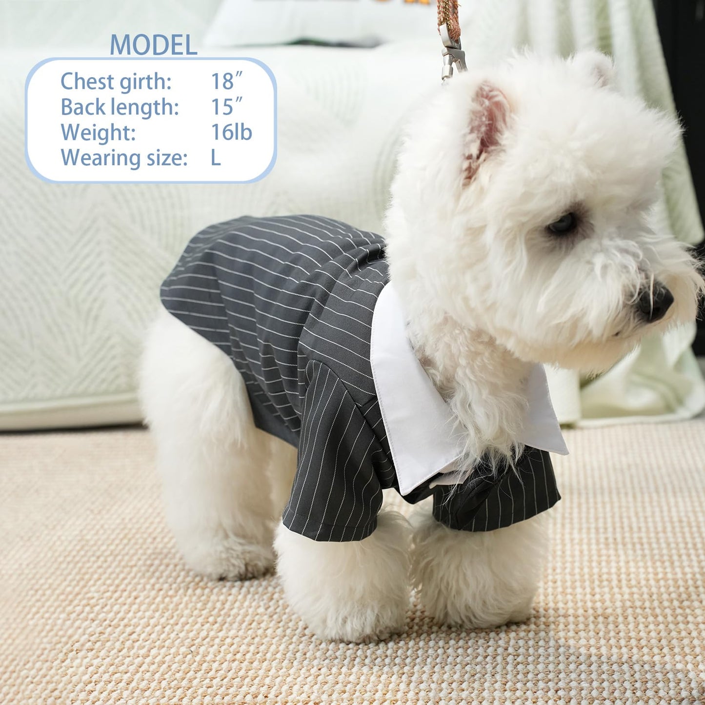 Dog Tuxedo Suit - Formal Pet Shirt Costume Wedding Attire