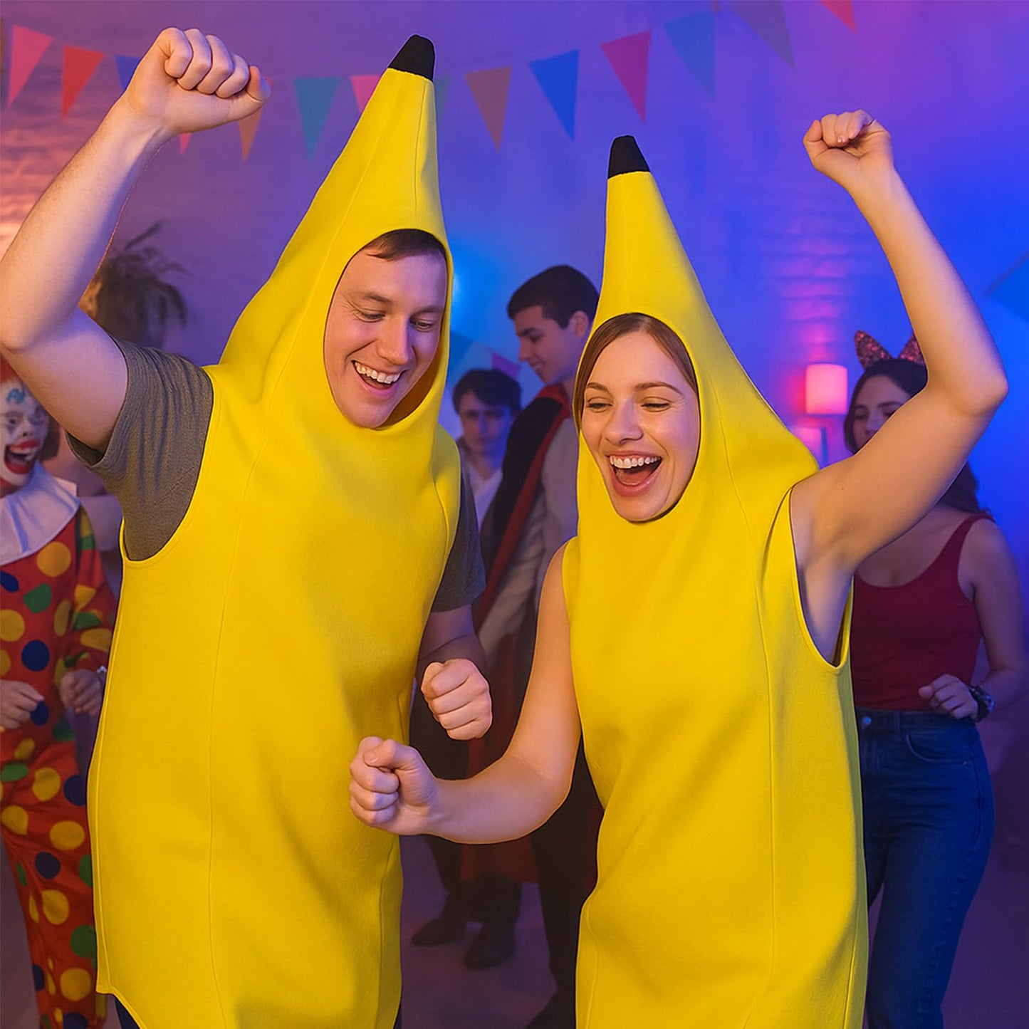 Banana Costume for Adults, Fun Banana Fancy Dress Outfit, Perfect for Halloween, Parties, and Costumes, Lightweight and Comfortable Fruit Costume for Men and Women