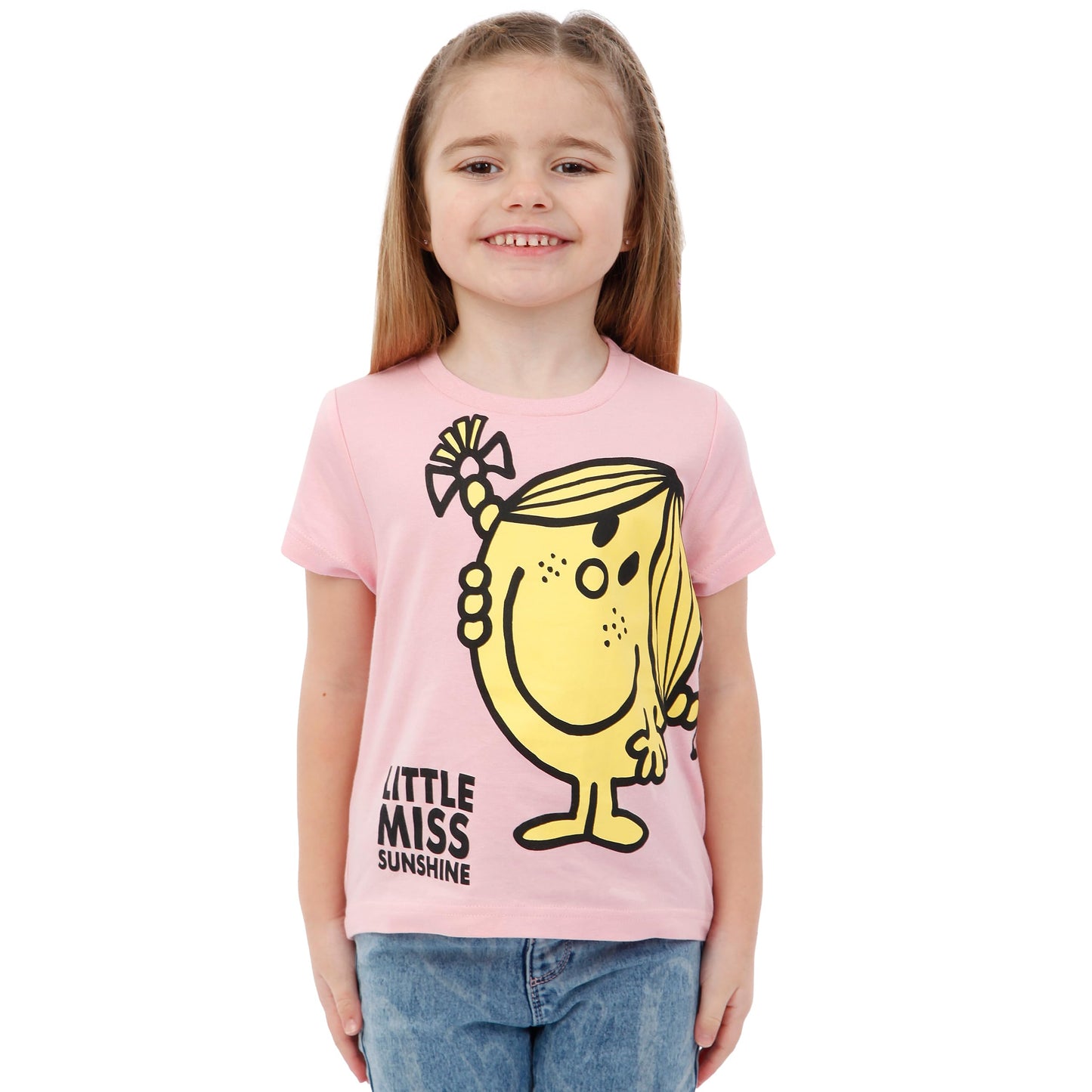 Mr. Men Little Miss Sunshine T Shirt | Girls Summer Clothes | Girls' T-Shirts| Pink 7-8 Years