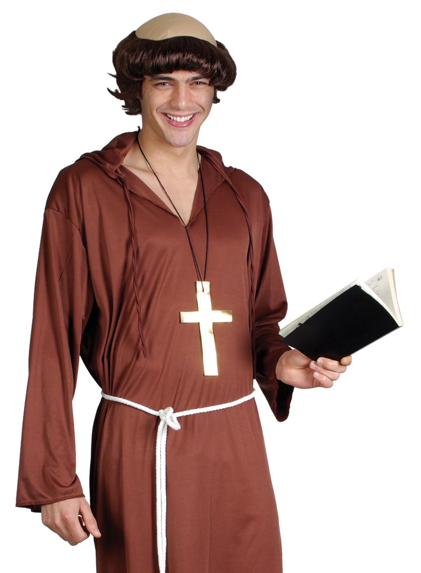 Wicked Costumes Adult Mens Monk Costume Fancy Dress – Medieval Religious Halloween Party Outfit - Medium