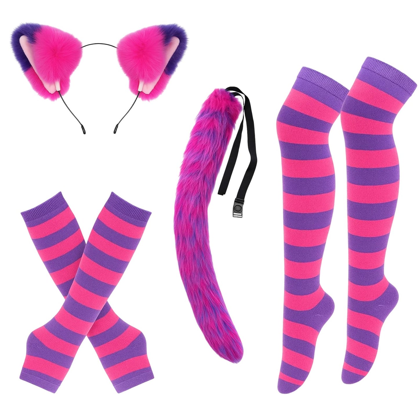Cheshire Cat Costume - Pink and Purple Striped Top Cheshire Cat