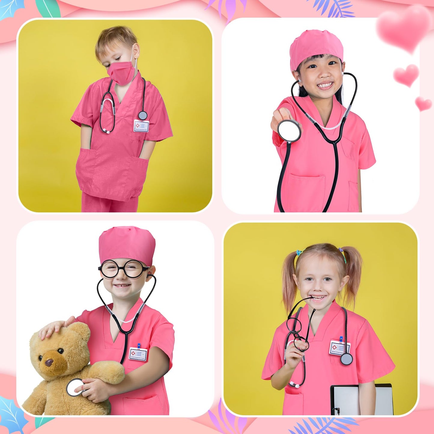 GSrenyu 8 Piece 120cm Kids Doctor Costume Set