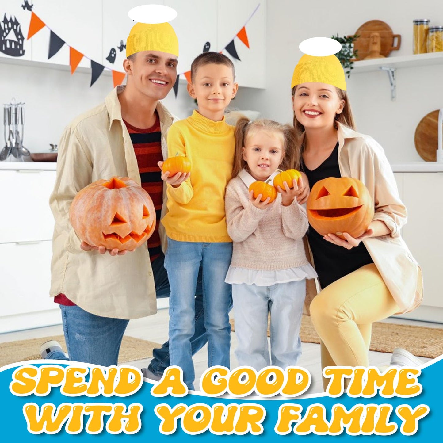 4 Pcs Adults Cosplay Costume Accessories with Yellow Beanie Knit Hat Black Gloves Grey Steampunk Goggles Glasses Blue Shoulder Strap for Halloween Cosplay Party World Book Day Dress up Outfits