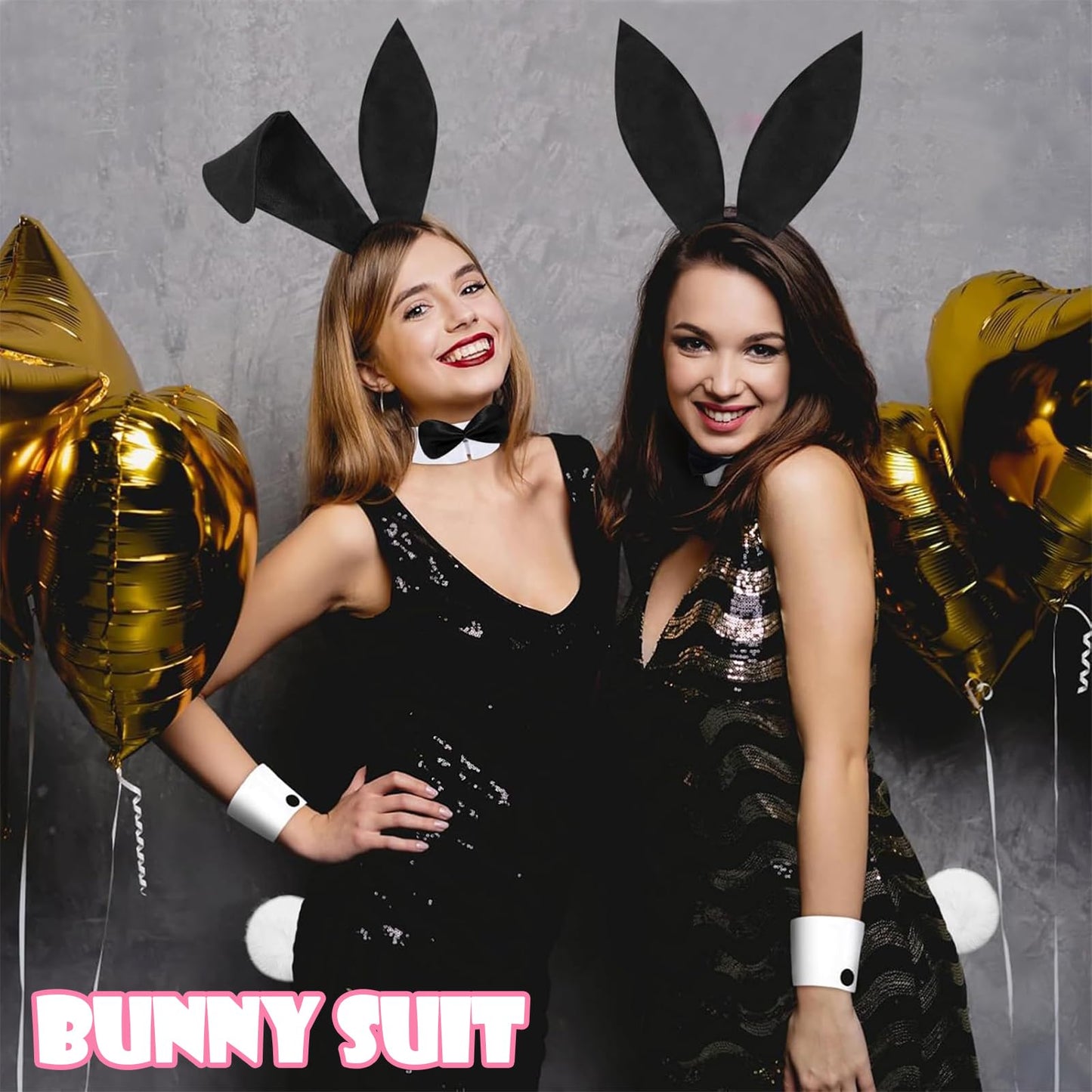 Bunny Costume 5-Piece Set with Bunny Ears - Collar & Bow Tie (image 4)
