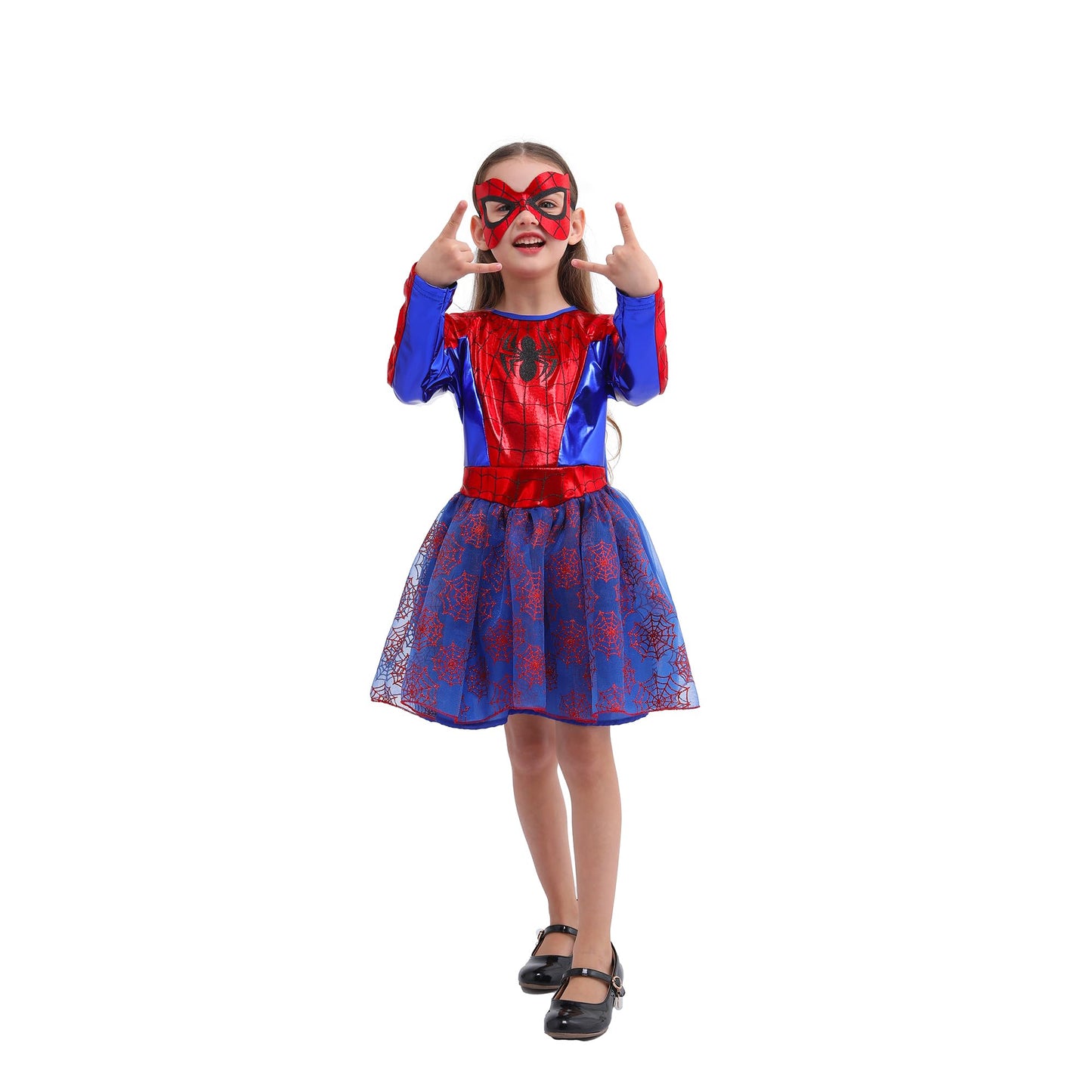 Sincere Party Girl's Spider Fancy Dress Up Costume with Eye-mask 5-6years