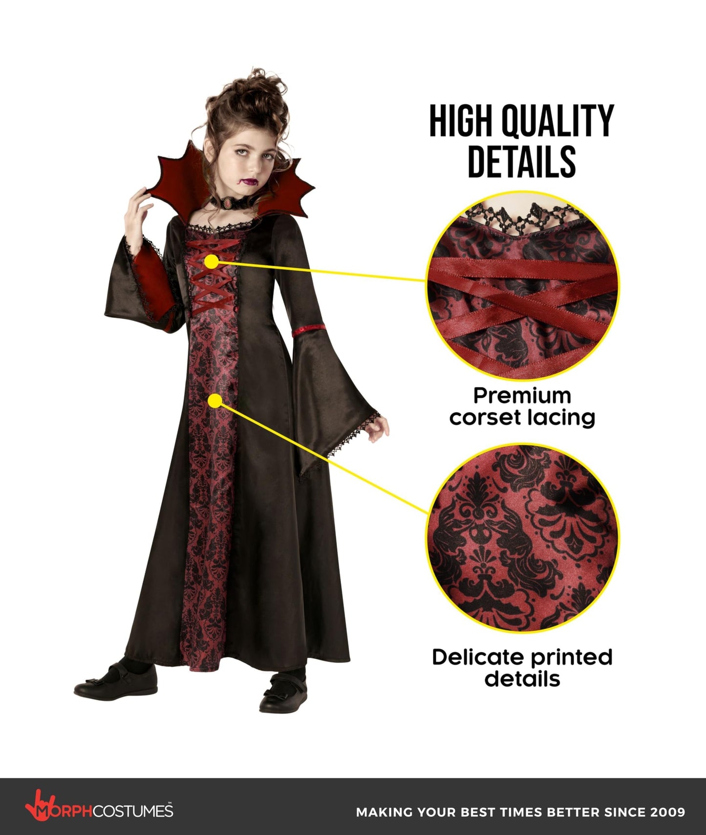 Morph Vampire Costume For Girls, Vampire Costume Kids, Halloween Costumes For Kids, Girls Halloween Costumes, Large