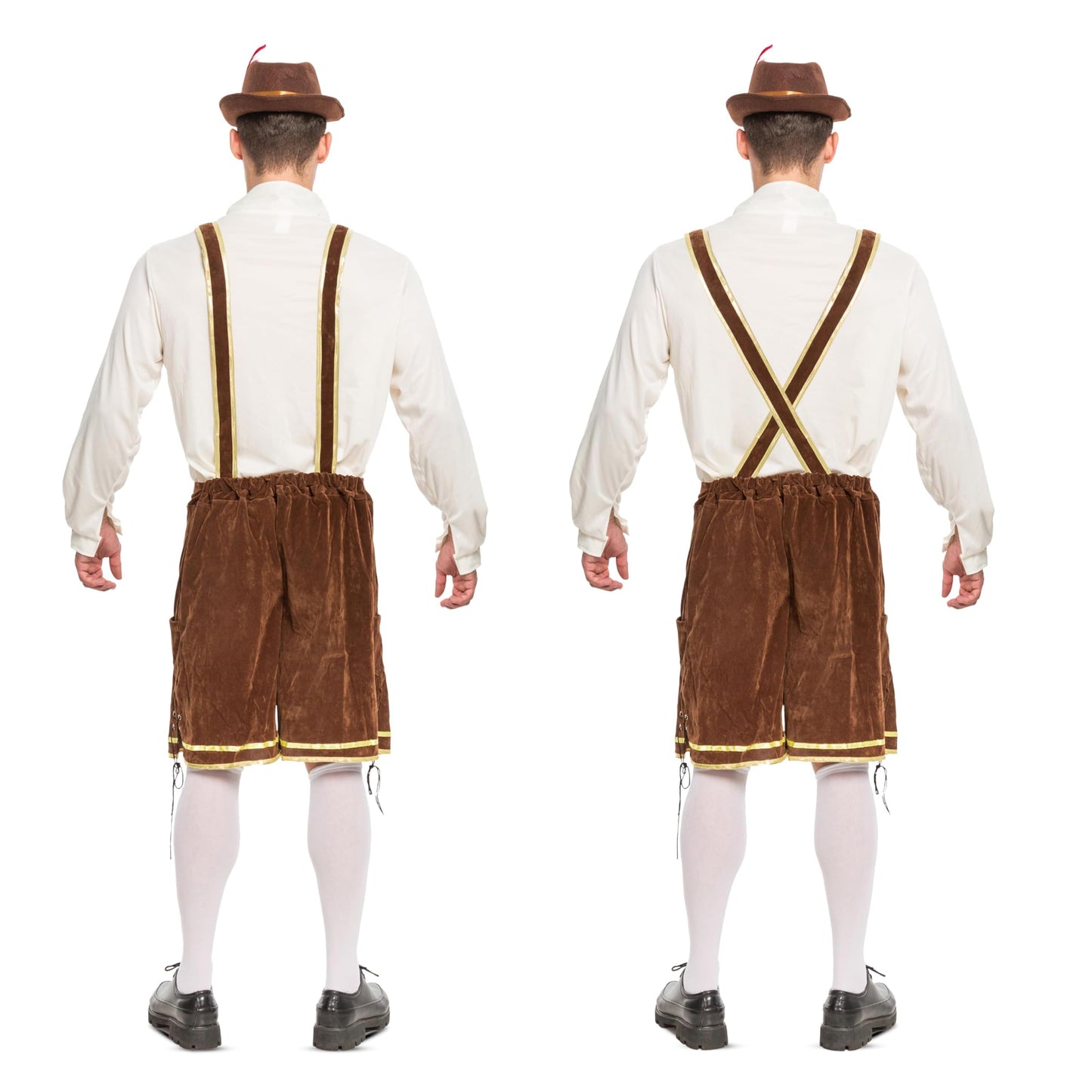 Spooktacular Creations Men’s German Bavarian Oktoberfest Costume Set Lederhosen men for Halloween Dress Up Party and Beer Festival (Medium)