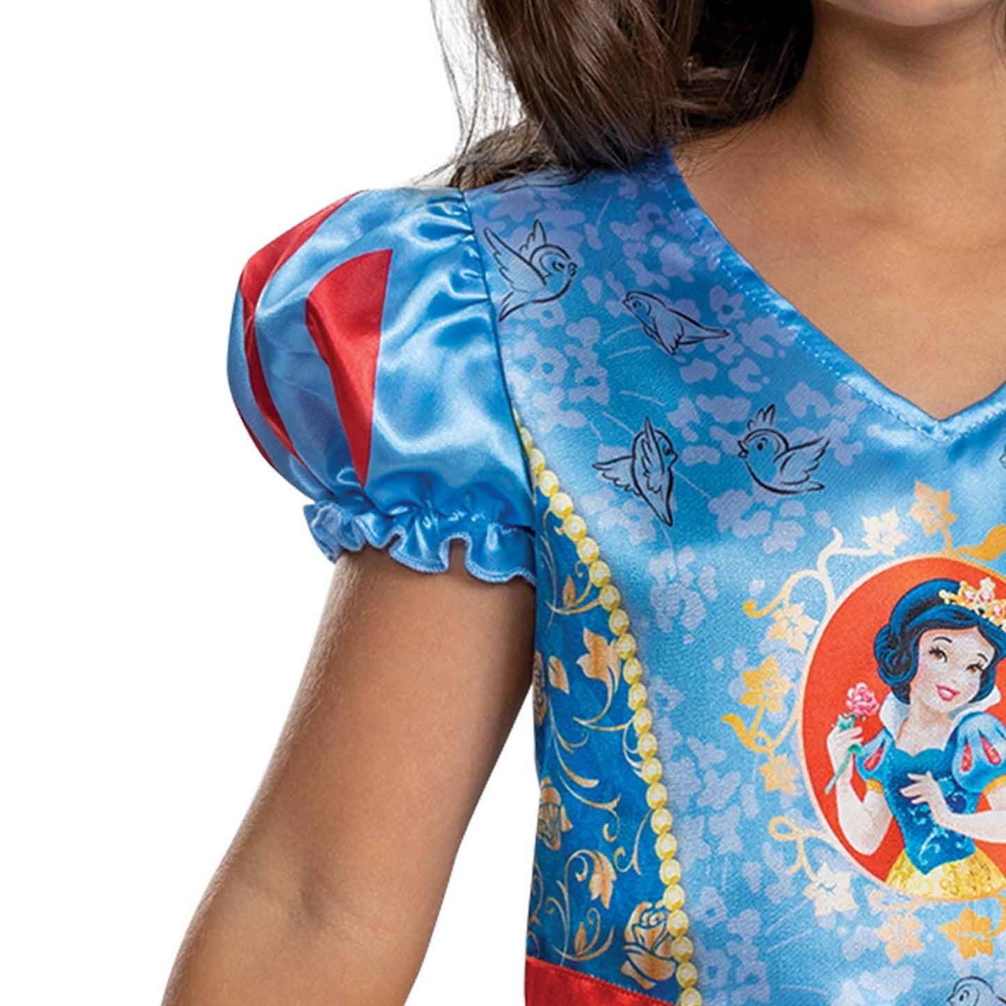 Disney Official Classic Snow White Costume Kids, Snow White Dress Up Outfit, Princess Costumes for Girls Fancy Dress, World Book Day Costumes for Girls, For 7-8 Years