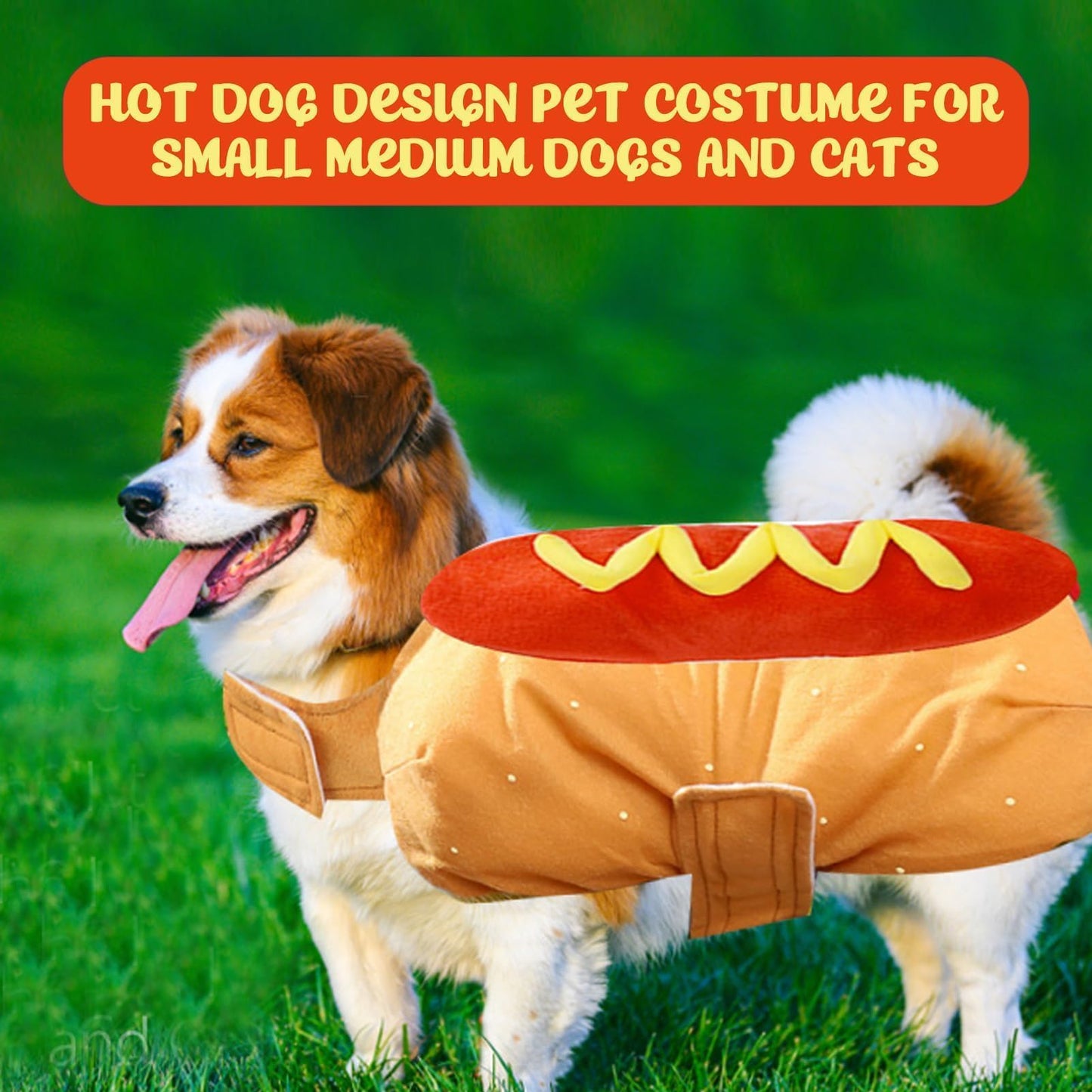 Pet Hot Dog Costume Hamburger Design Dog Clothes Pet Halloween