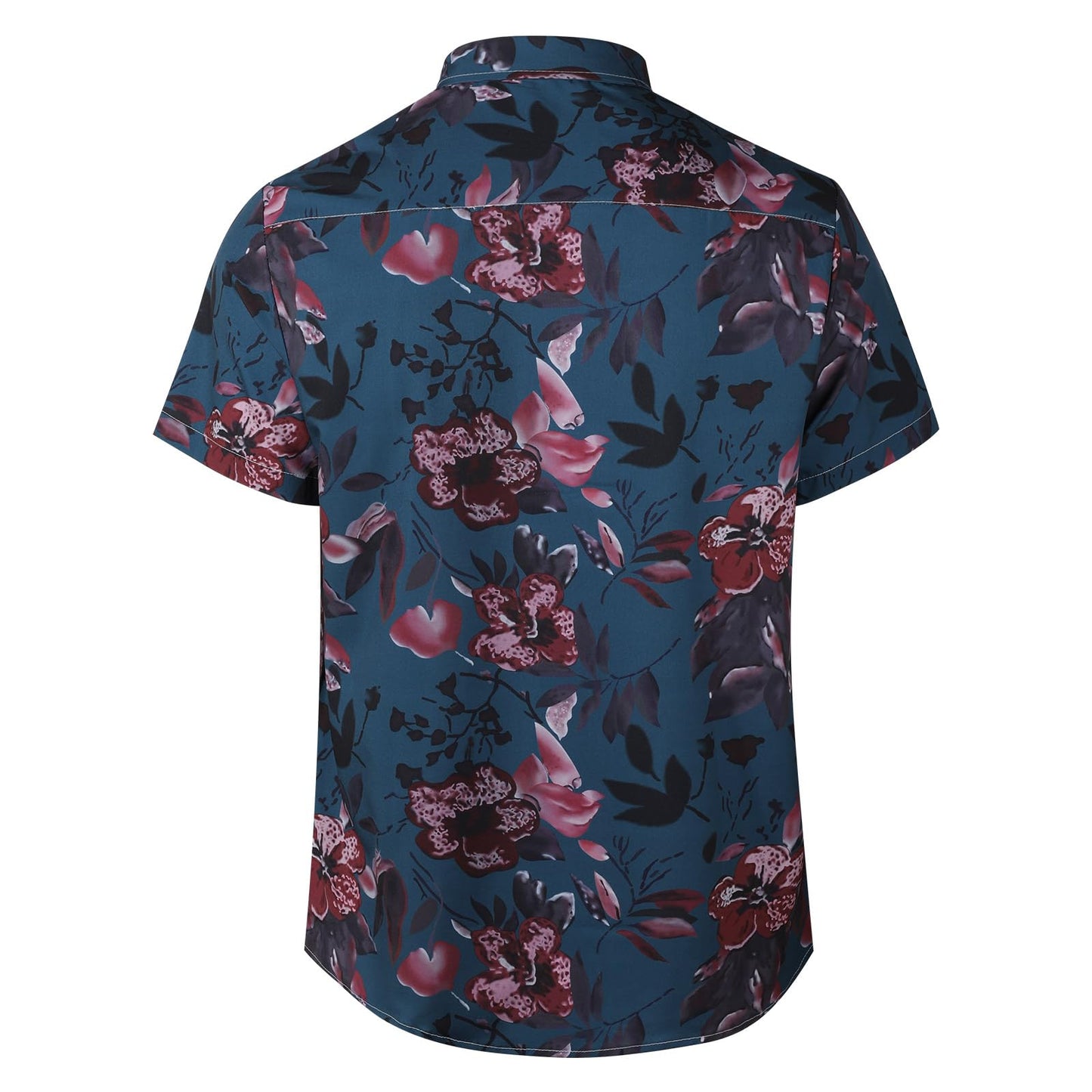 Mens Hawaiian Shirt Beach Aloha Short Sleeved Shirt Button Down