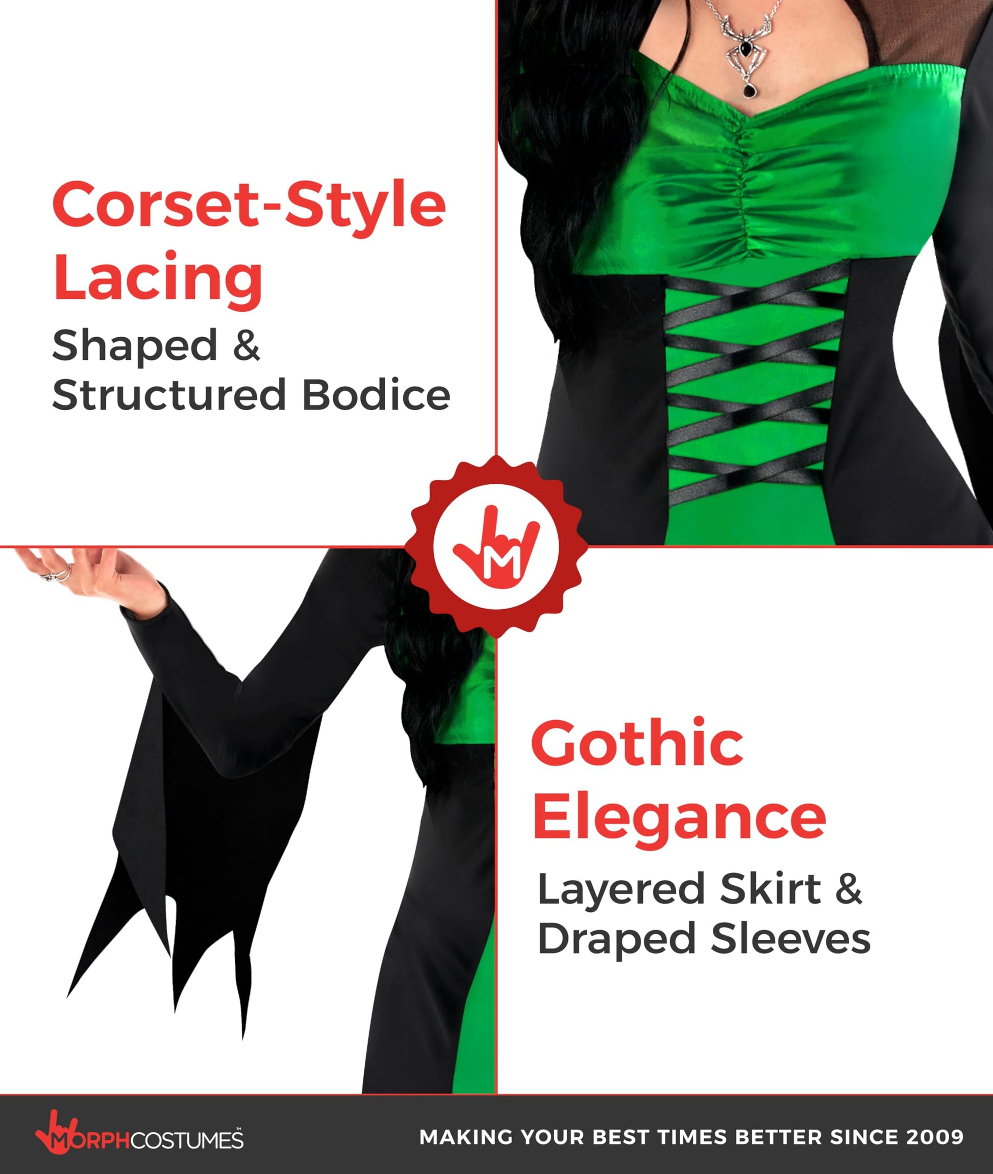 Witch Costumes for Women - Green Wicked Witch Costume Women (image 3)
