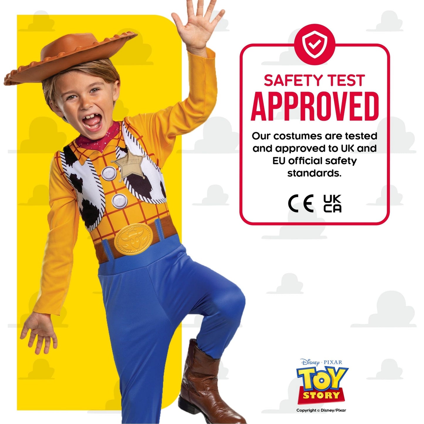 Disney Official Classic Woody Costume for Kids includes Woody Hat, Kids Cowboy Costume, Woody Fancy Dress Up Outfit, Toy Story Costume, World Book Day Costumes for Boys M