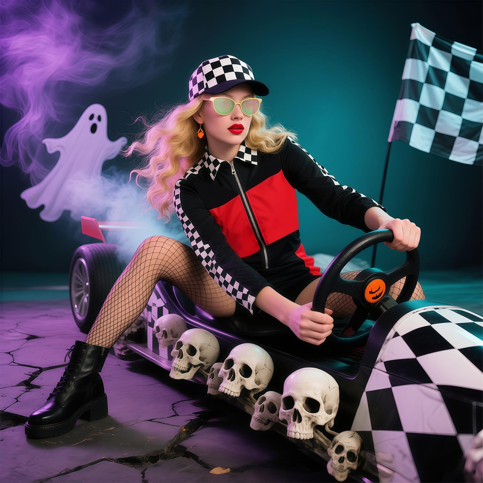 Racing Driver Costume Women's Sexy Racing Suit for Women (image 4)