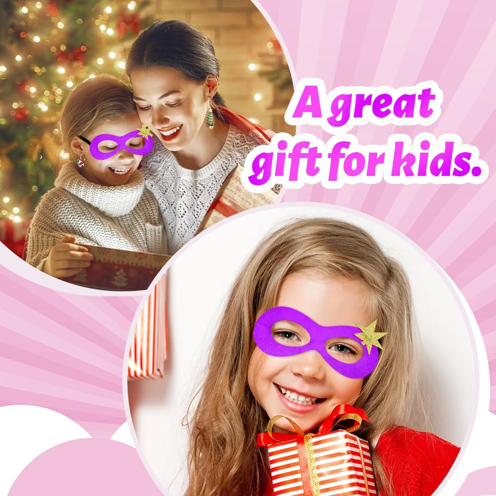 AUYAO Super-heroes Costumes Heroes Capes Kit, Kids Capes Cloak Dress Up Set with Mask Tutu Ballet Dance Skirt, 3Pcs Girls Princess Costumes Capes for Halloween Christmas Birthday Party(Rose Red)