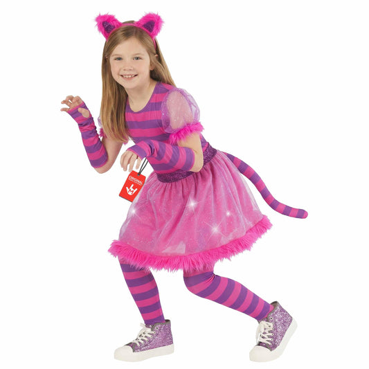 Striped cat costume for girls with classic styling