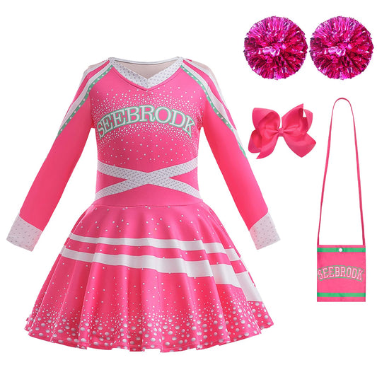 keaiyouhuo Cheerleader Costume for Kids Cheerleading Outfits Girls Movie Halloween Party Fancy Dress Up Uniform Outfit