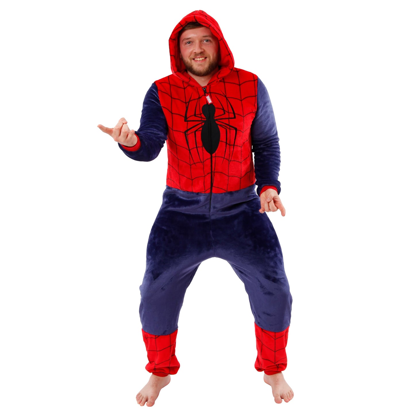 Marvel Onesies For Men | Mens Spiderman Onesie | Spiderman Costume Adult | Medium Multicolor