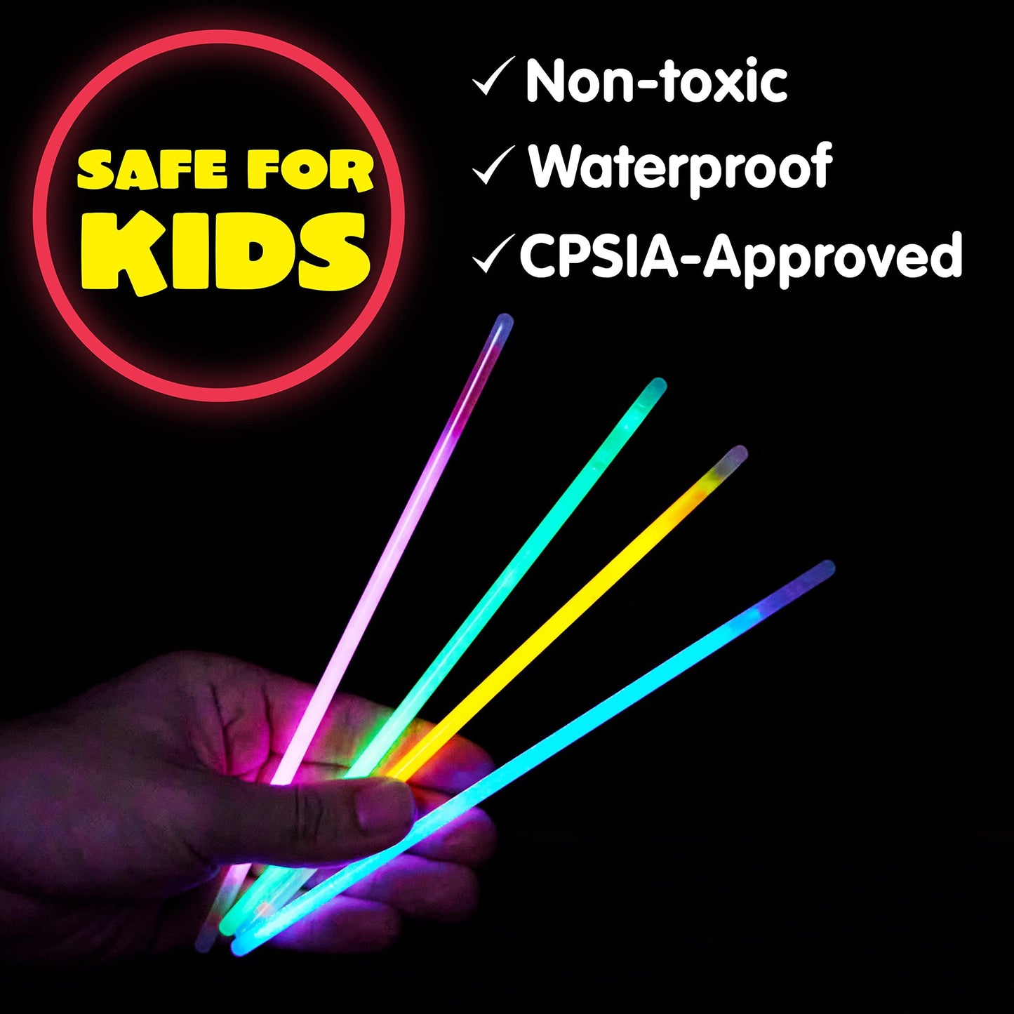 JOYIN 100 pcs Glow Sticks Bulk 8"(20cm), Glowsticks – Party Accessories for Bracelets and Necklaces, Accessories, Easter, Christmas, Halloween Party Supplies Pack
