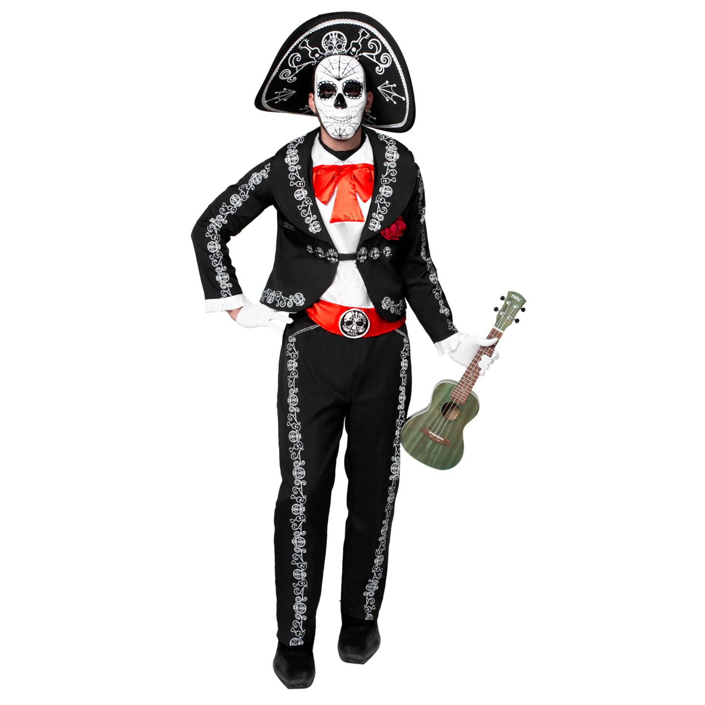 Spooktacular Creations Mens Day of The Dead Mariachi Senor Adult Costume Set Halloween Dress Up Party, Dia Muertos
