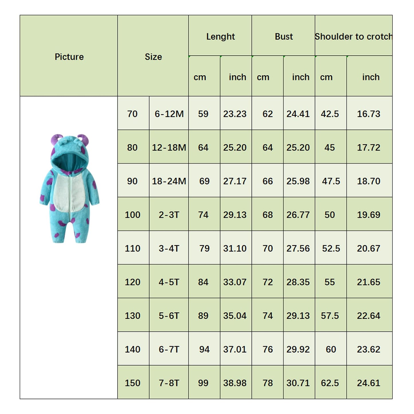 Nicoxijia Toddler Baby Halloween Costume Fuzzy Warm Hooded Romper Funny Cosplay Zip-Up Jumpsuit Fall Winter Animal Outfit (Blue, 18-24 Months)