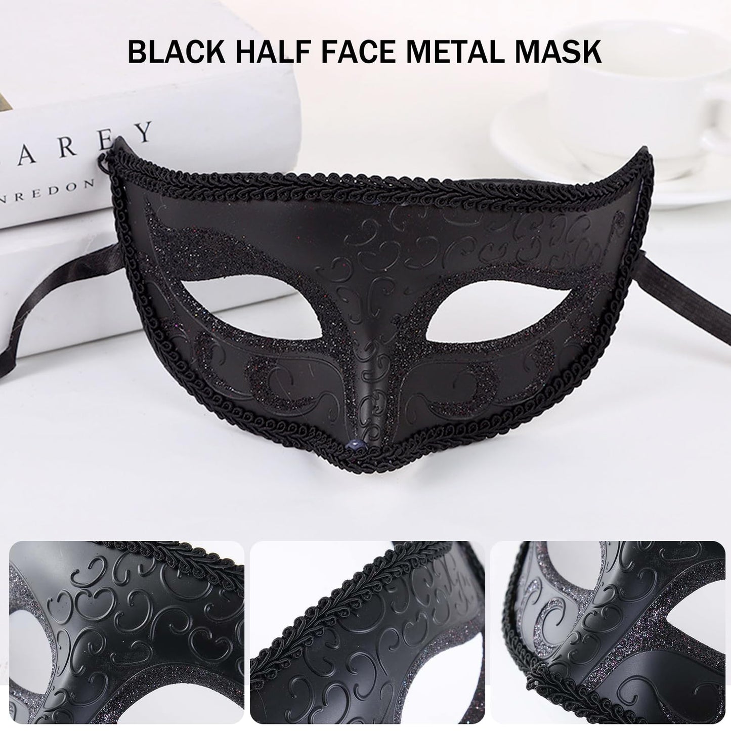 EDLMKM 2 Pcs Couple Masquerade Masks Venetian Party Mask Halloween Costume Carnival Mask for Couples Women and Men, Mardi Gras Decorations Venetian Maskss, Masquerade Ball Masks for Party, Carnival