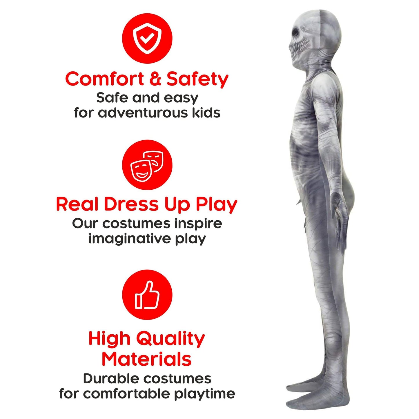 Morphsuits The Rake Kids Halloween Costume, Scary Boys, Fun Dress-Up Outfit for Halloween Parties, Medium