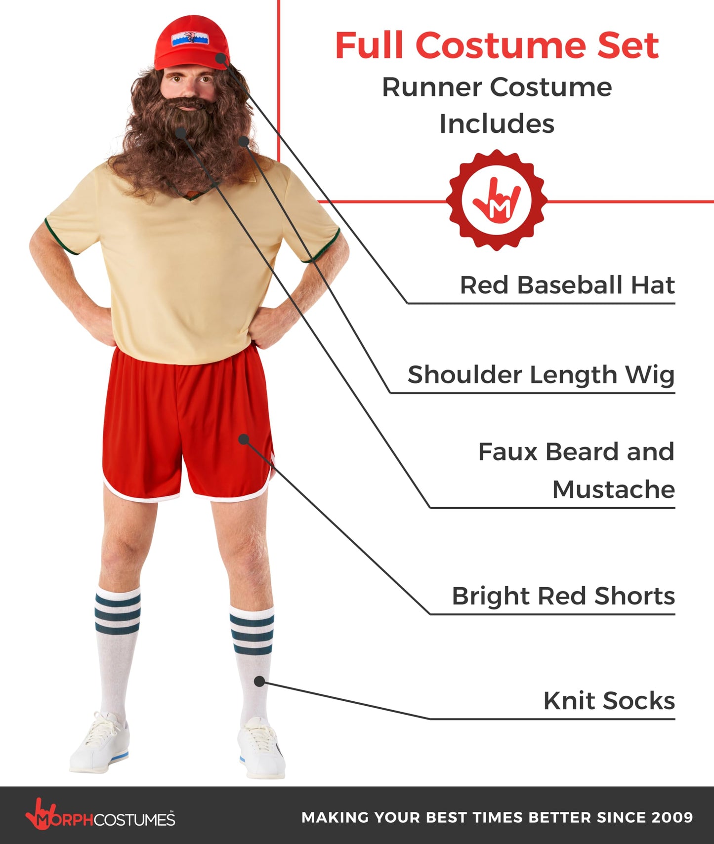 Running Costumes for Men with Wig Running Halloween Costumes (image 2)